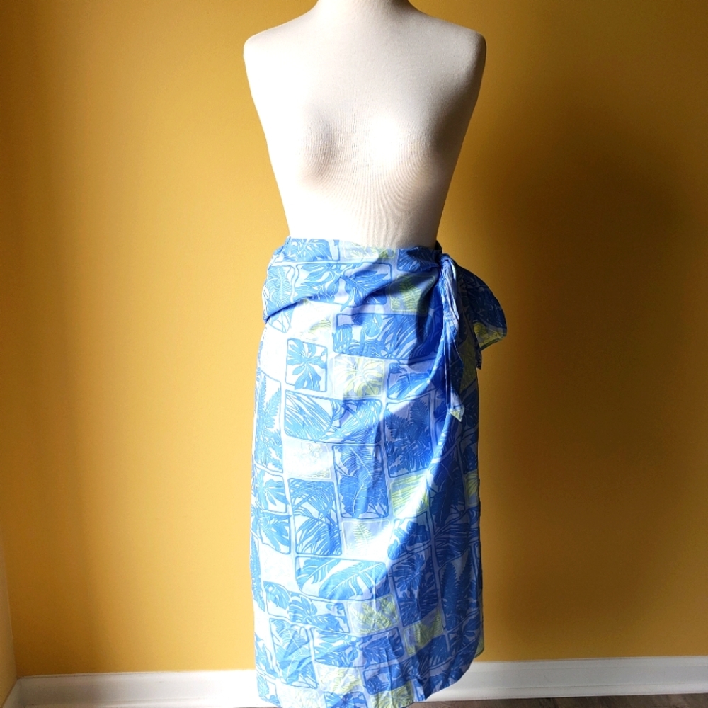 Vintage talbots plant leaf mixed media wrap skirt size 12
